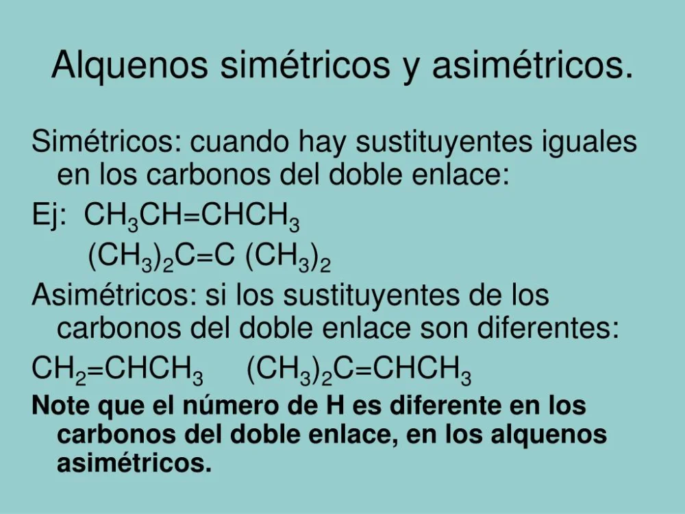 Diferencia entre un alqueno simétrico y uno asimétrico