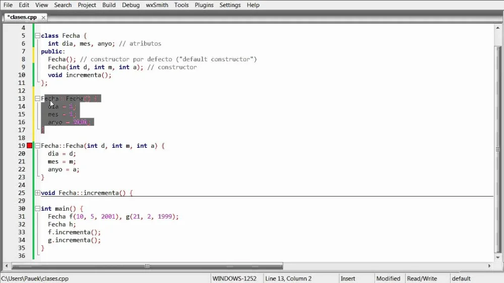 Diferencia entre un constructor predeterminado y uno parametrizado