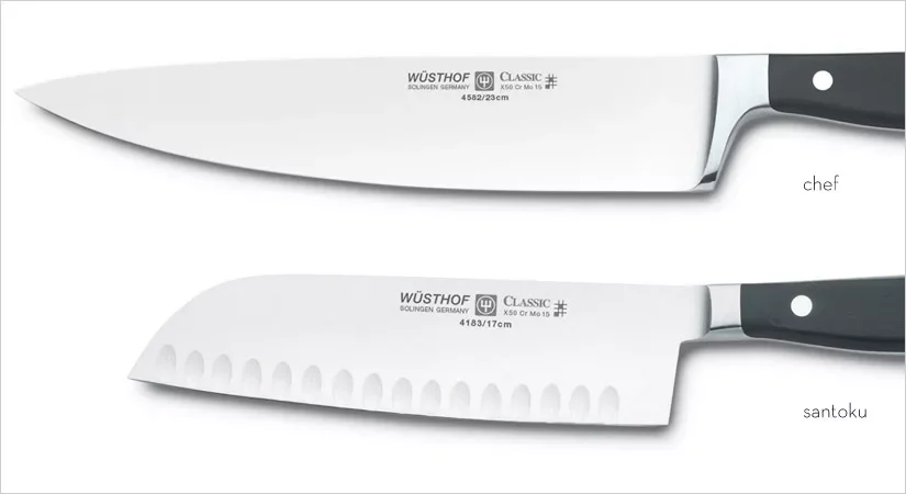 Diferencia entre un cuchillo Santoku y un cuchillo de chef