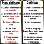 Diferencia entre cláusulas relativas definitorias y no definitorias