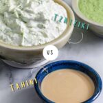 Diferencia entre la salsa tahini y la salsa tzatziki