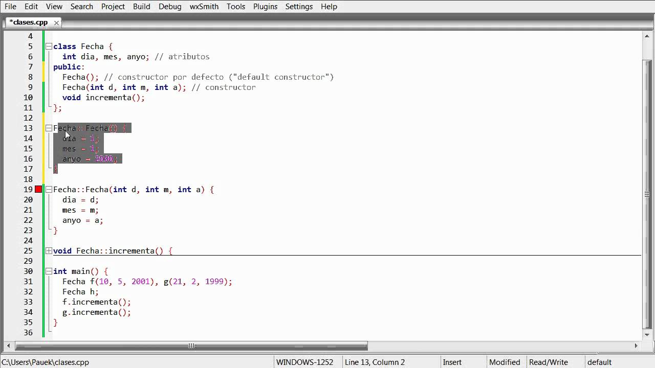 Diferencia entre un constructor predeterminado y uno parametrizado